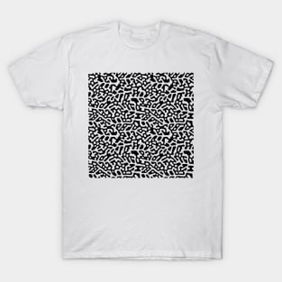 Black and White Abstract Organic Pattern T-Shirt